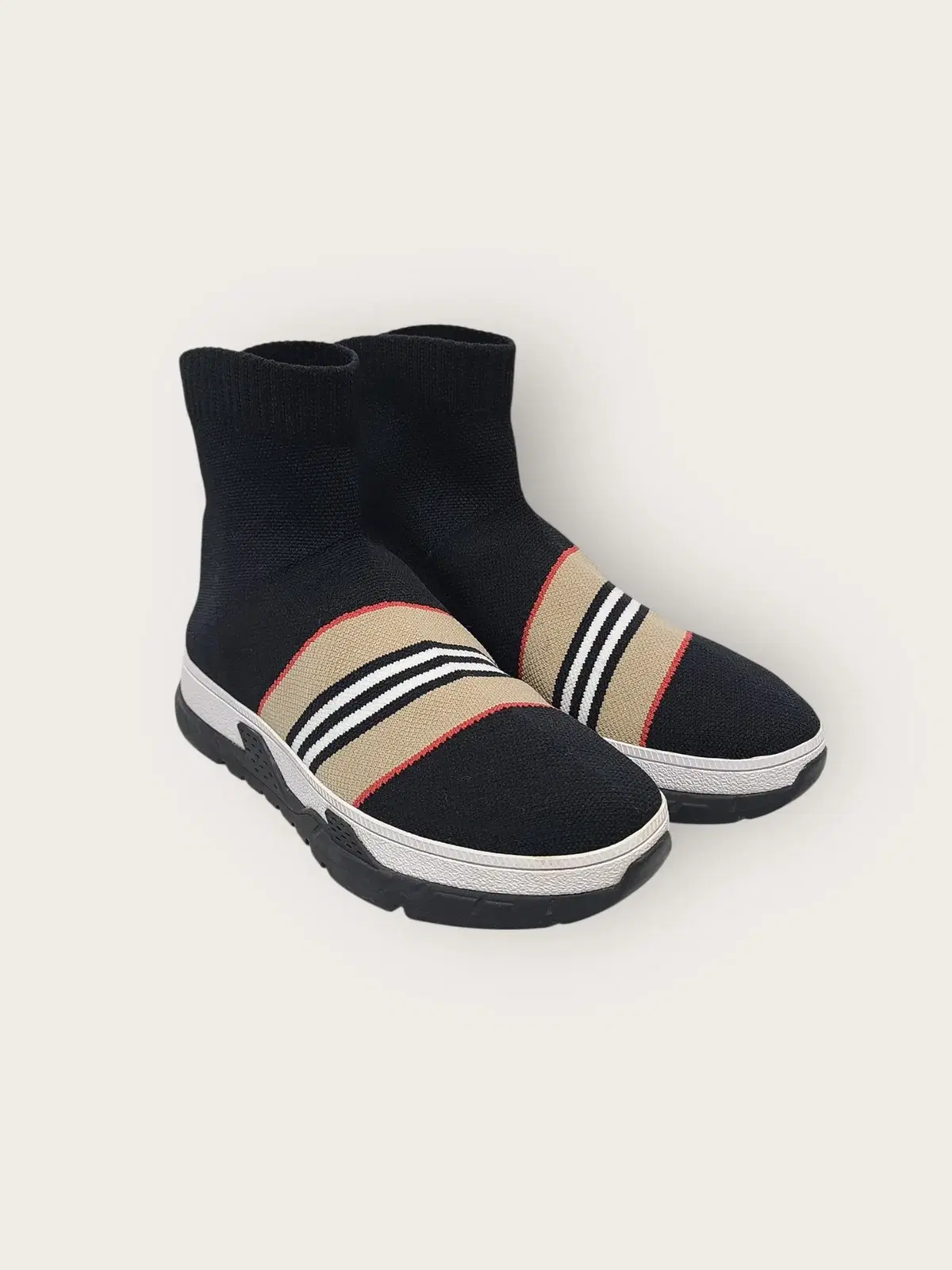 34] Burberry アイコンストライプソックススニーカー